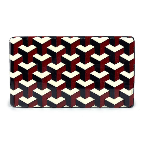 Ideal Minaudiere Clutch - Maroon