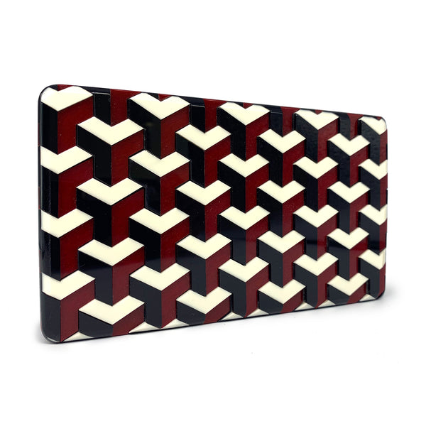 Ideal Minaudiere Clutch - Maroon