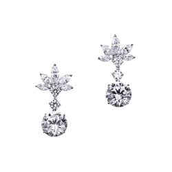 Marquise Cluster Earrings with Round Drops – 8 CTW