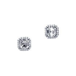 Asscher Cut Halo Studs – 5 CTW