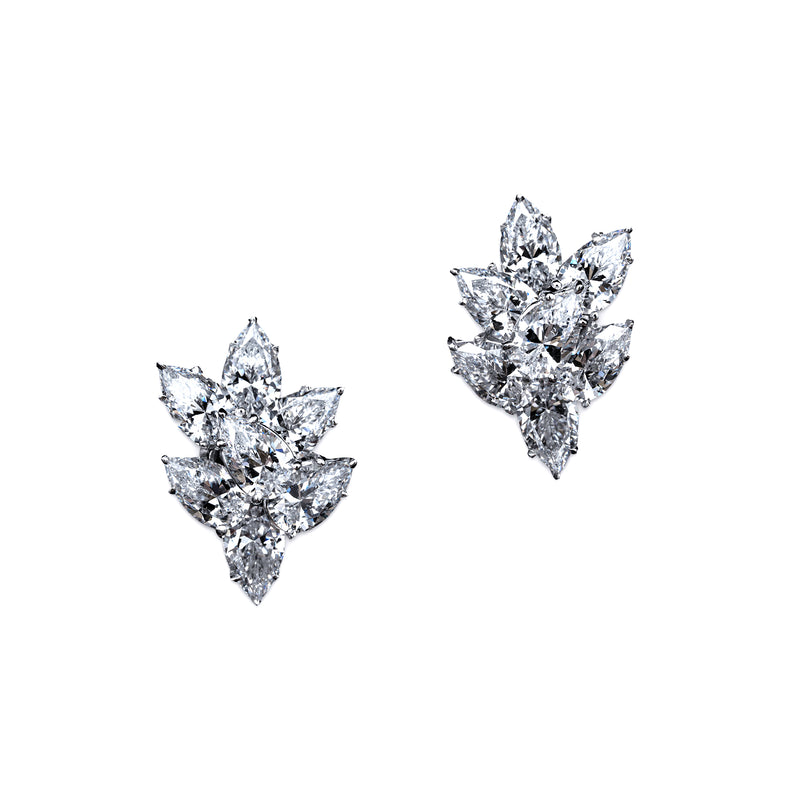 Pear Cluster Earrings – 14 CTW