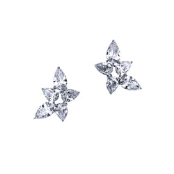 Pear Cluster Earrings - 9 CTW