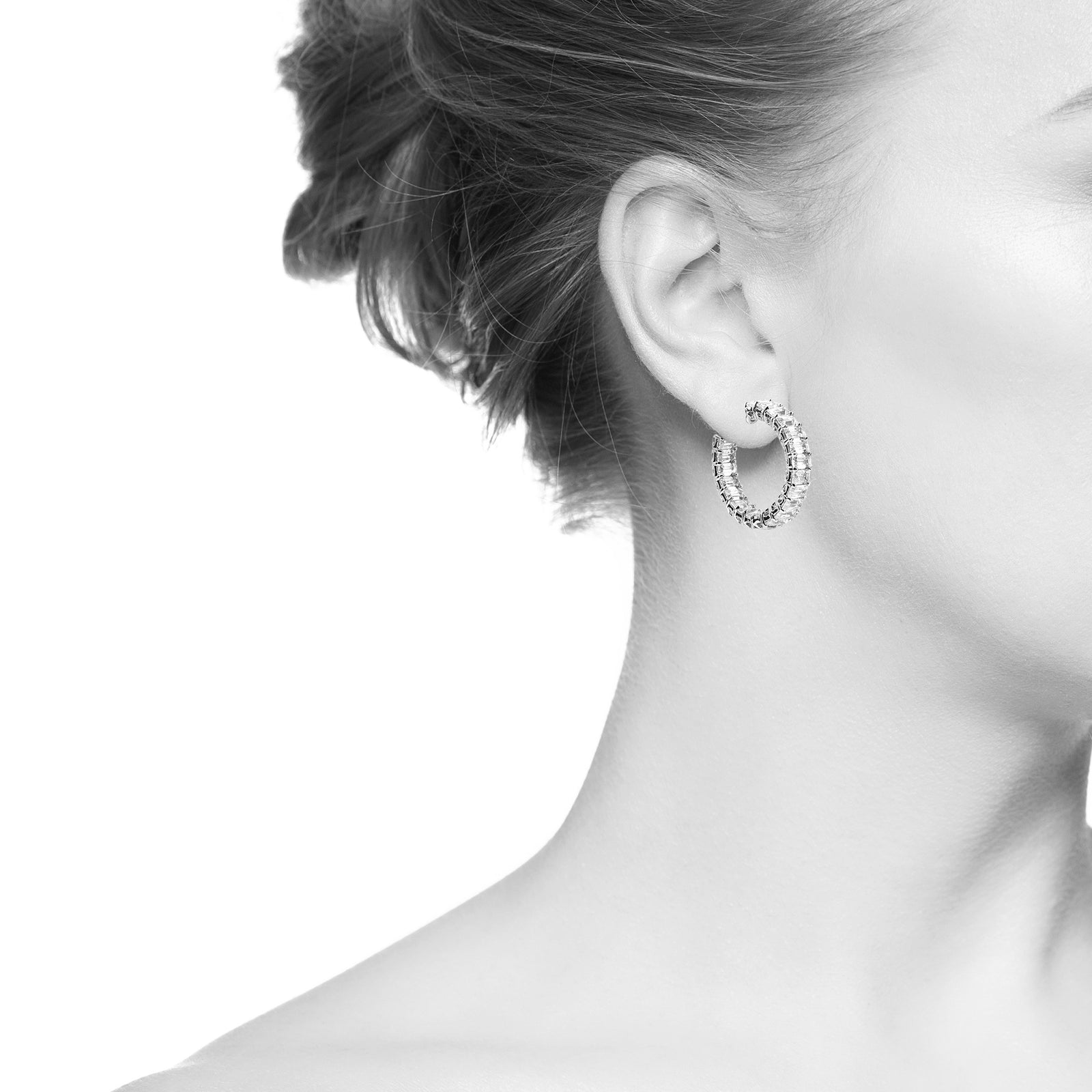 Asscher Cut Inside/Out Hoop Earrings – 12 CTW – Luxe Peddler