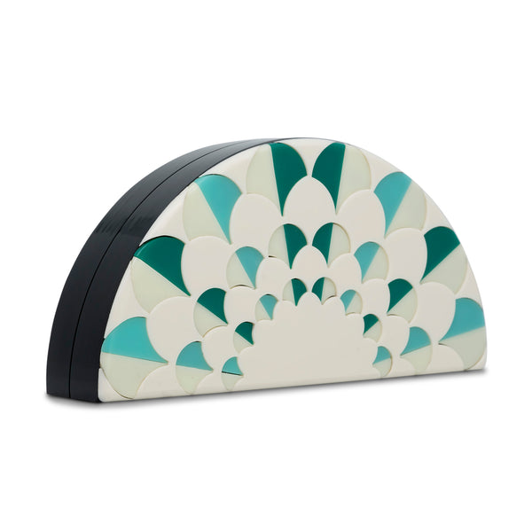 Gloria Semicircle Minaudiere Clutch - Green