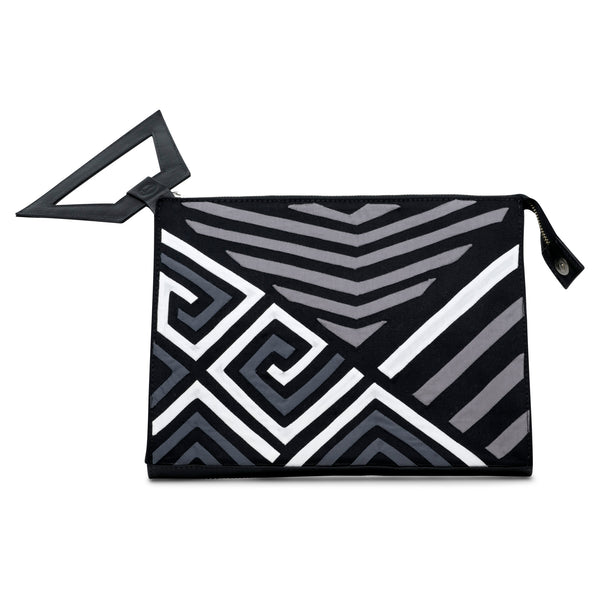 Narrow Clutch - Black/White/Grey