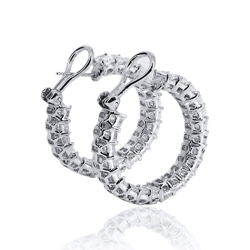 Asscher Cut Inside/Out Hoop Earrings – 12 CTW