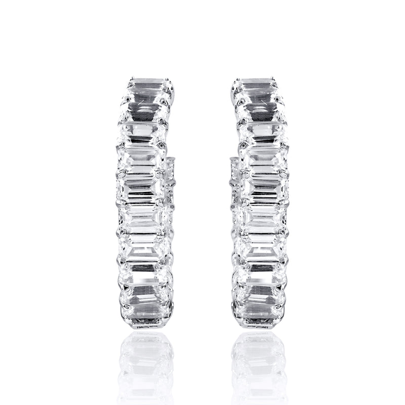 Asscher Cut Inside/Out Hoop Earrings – 12 CTW