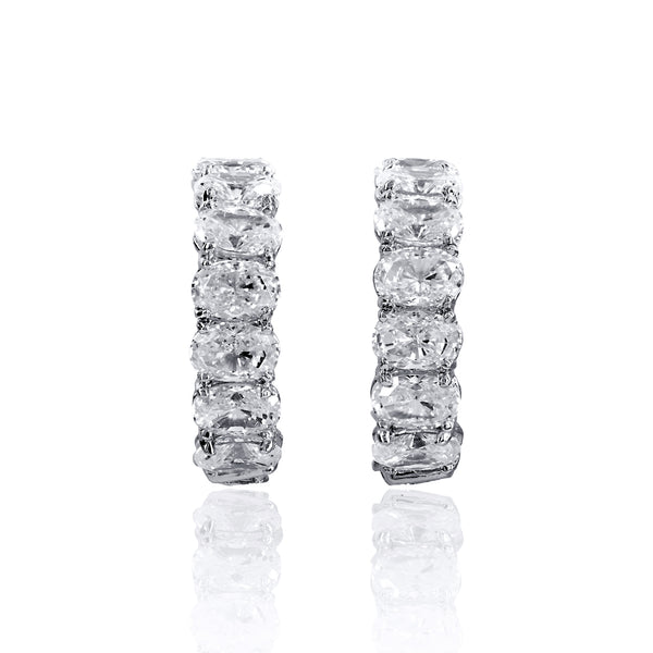 Oval Cut Inside/Out Hoop Earrings – 11 CTW