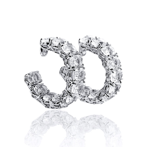 Oval Cut Inside/Out Hoop Earrings – 11 CTW