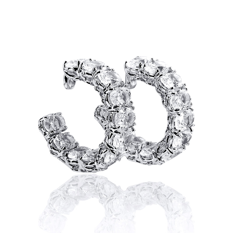 Oval Cut Inside/Out Hoop Earrings – 11 CTW
