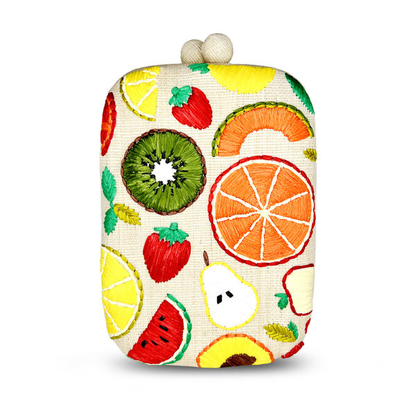 Fruity Vertical Clutch - Cream