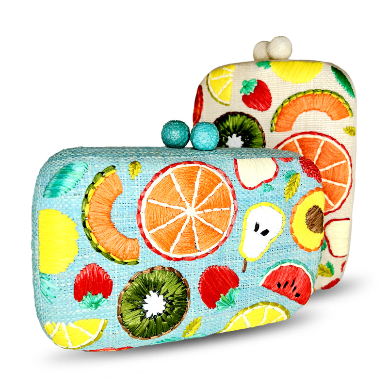 Fruity Vertical Clutch - Cream