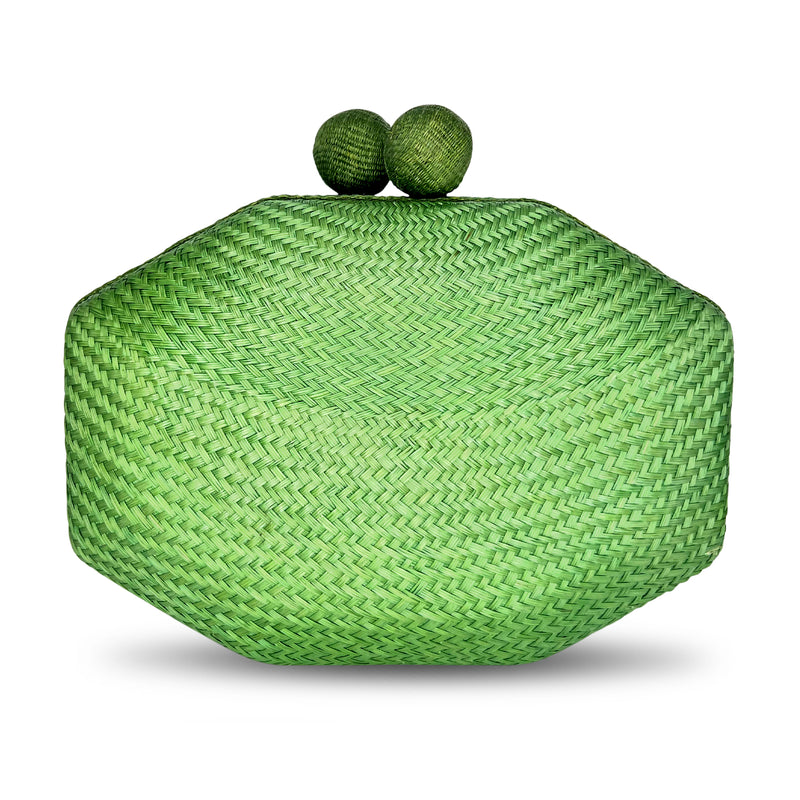 Jasmine Buntal Clutch - Kelly Green with Medium Tinalak Closure