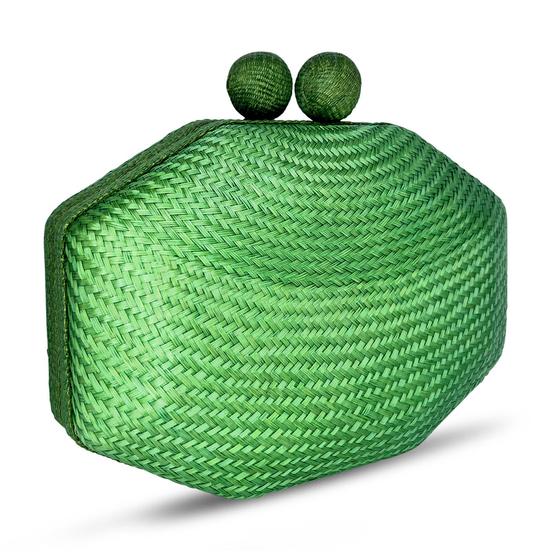 Jasmine Buntal Clutch - Kelly Green with Medium Tinalak Closure