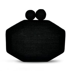Jasmine Tinalak Clutch - Black with XL Tinalak Closure