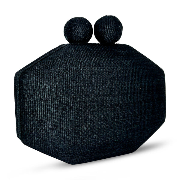 Jasmine Tinalak Clutch - Black with XL Tinalak Closure