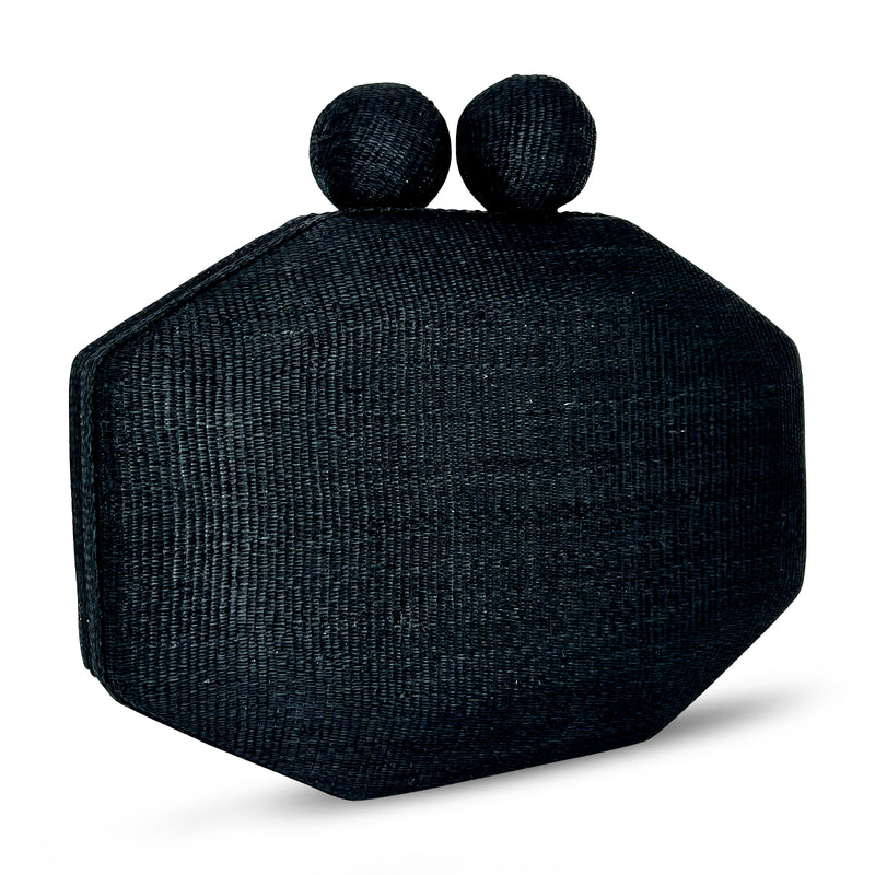 Jasmine Tinalak Clutch - Black with XL Tinalak Closure