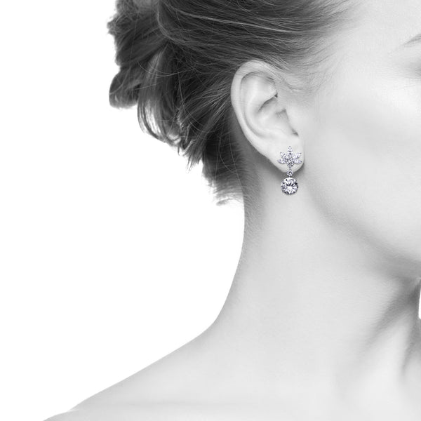 Marquise Cluster Earrings with Round Drops – 8 CTW